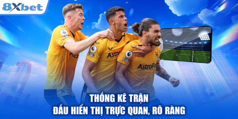 Thống kê trận đấu hiển thị trực quan, rõ ràng